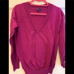 Fushia colored cotton and cashmere sweaters